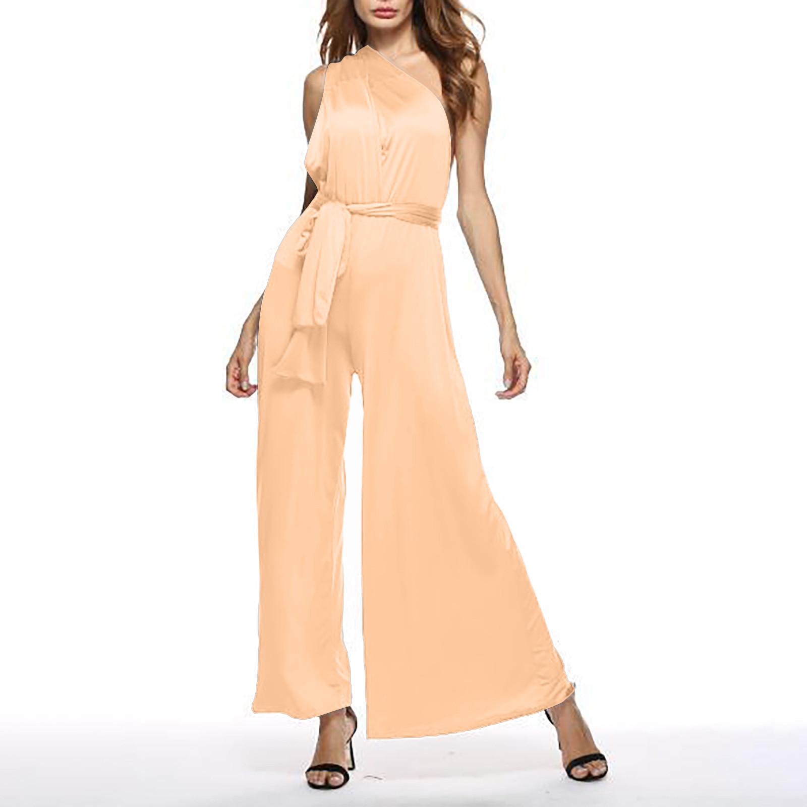 

Женский длинный комбинезон без рукавов с несколькими веревками и крестом, длинный комбинезон из ткани Soild Wear, комбинезон S жёлтый