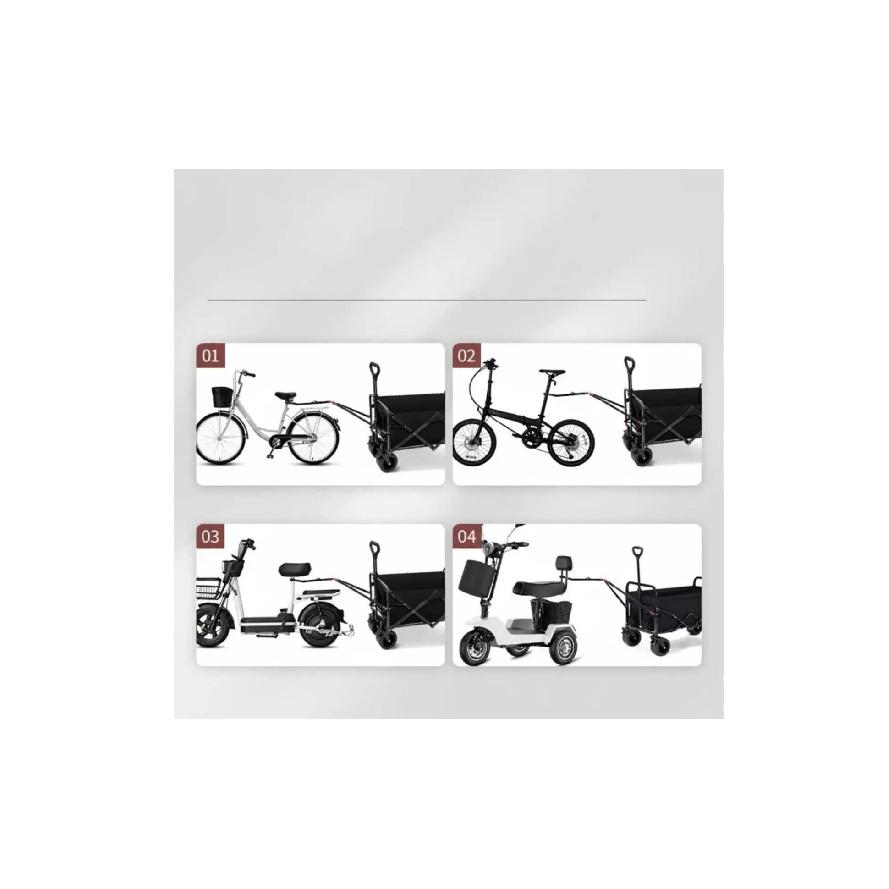 Camping Vehicle Connecting Rod Quick Release Bike Transport Wagon Pull Tow Bar Outdoor Gear Versatile Easy Installation