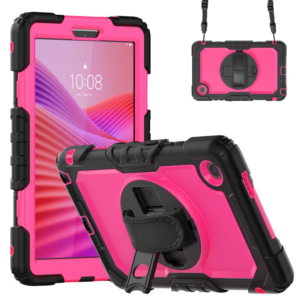 Heavy Duty Case for Lenovo Tab One (K9) 2025 8.7 Inch TB305FU 3-Layers Hybrid Stand Cover with Screen Protector Shoulder Strap