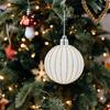 6Pcs Xmas Tree Hanging Ornaments Flocked Ball Decorations for Christmas Holiday Party Home Mall Festive Scene Xmas Hanging Balls