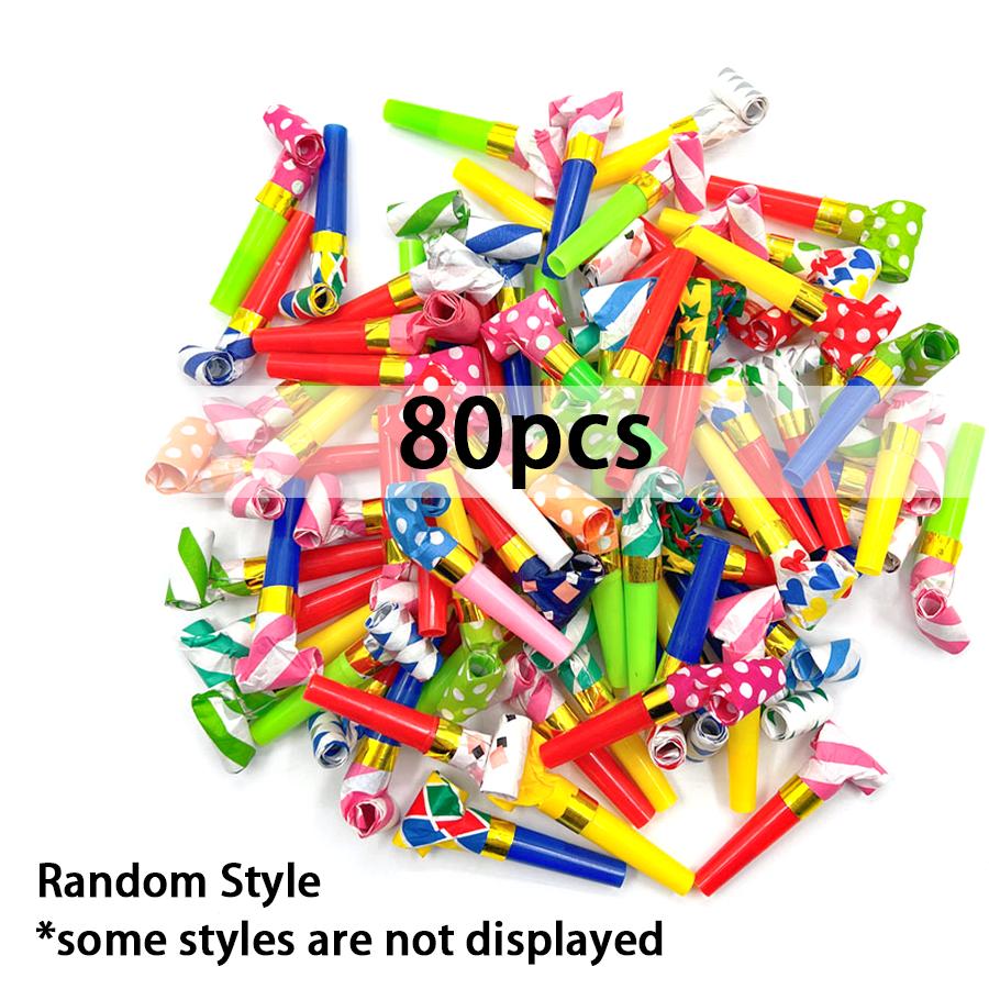 

80/160pcs Party Blower Colorful Whistles Cheer Generator Atmosphere Creating Supplies Festival Birthday Celebration XJM