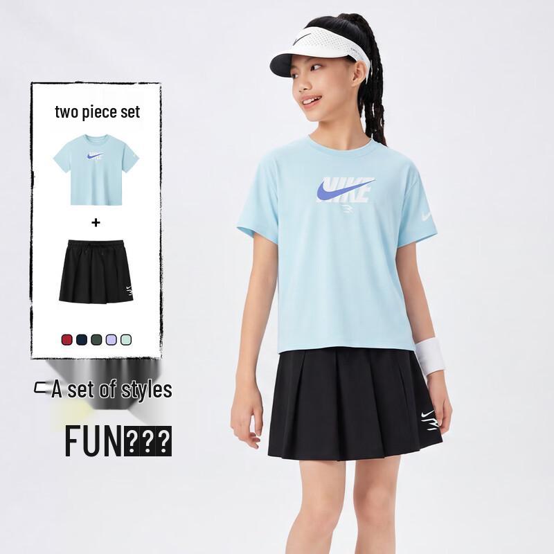 Nike Girls Quick Dry T-Shirt & Pleated Skirt Set XL