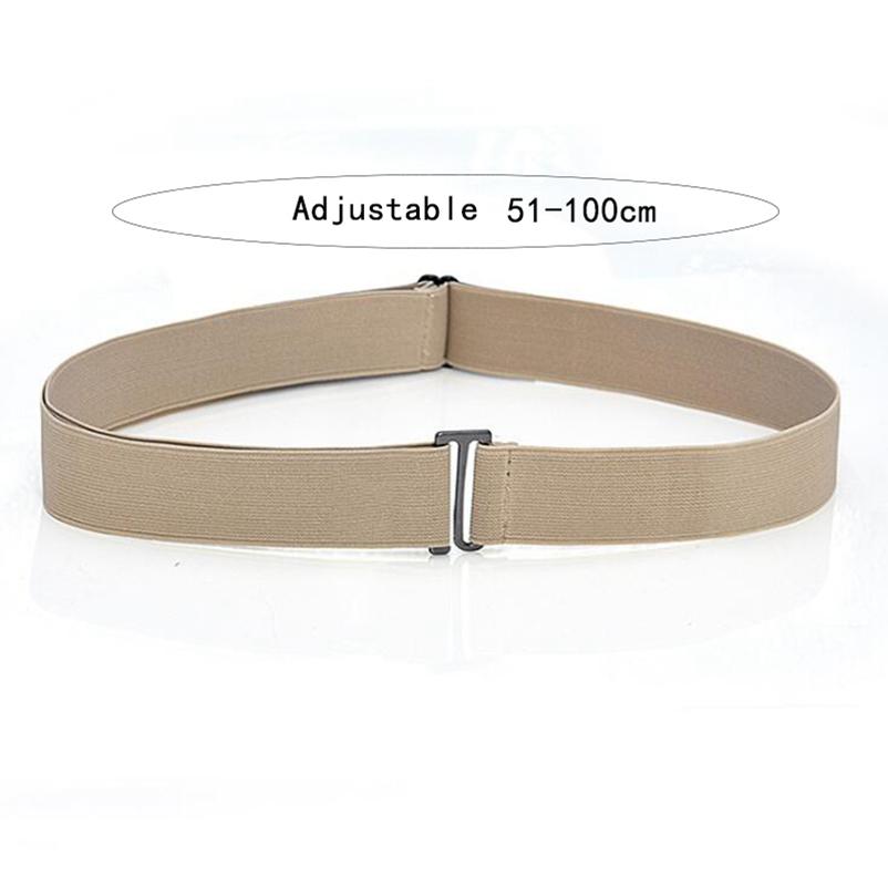 Jeans Pant Belt Adjustable Size Flat Buckle Elastic Waist Belt Women Belt No Show Stretch Belt Invisible Belt Slim Elastic Band