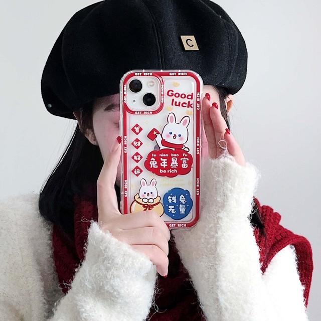 

Ins Happy Rabbit Rich Cartoon Bunny силиконовый мягкий чехол для телефона Lucky для Iphone 13 12 11 14 Promax Pro Max задняя крышка Капа For iphone 12pro