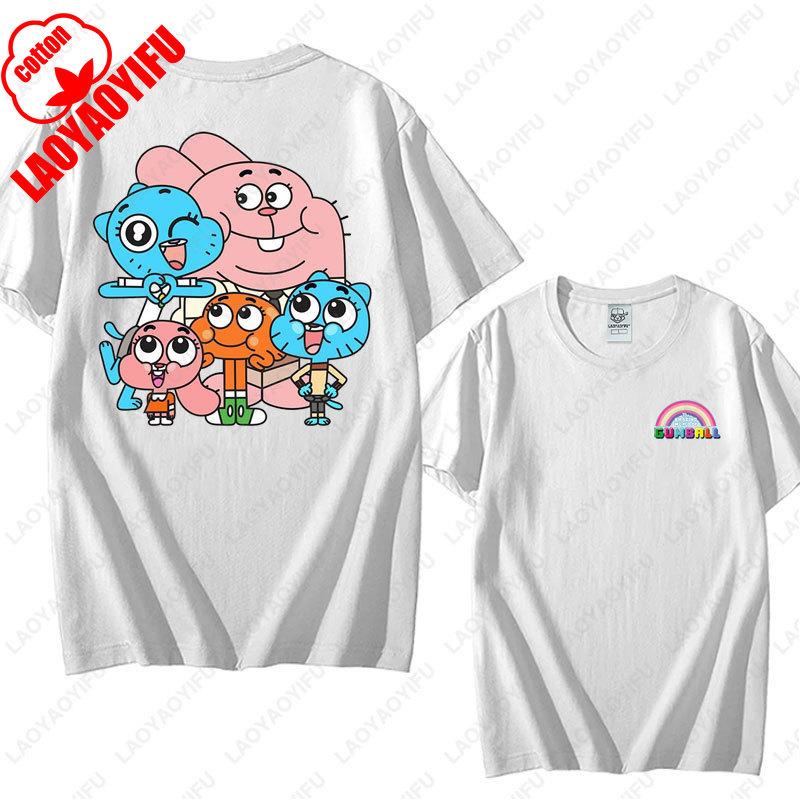 The Amazing World of Gumball Graphic T-shirt Funny Cartoon Anime Tshirt Unisex Cotton Top Cute Preppy Trendy Sweater Clothes Tee