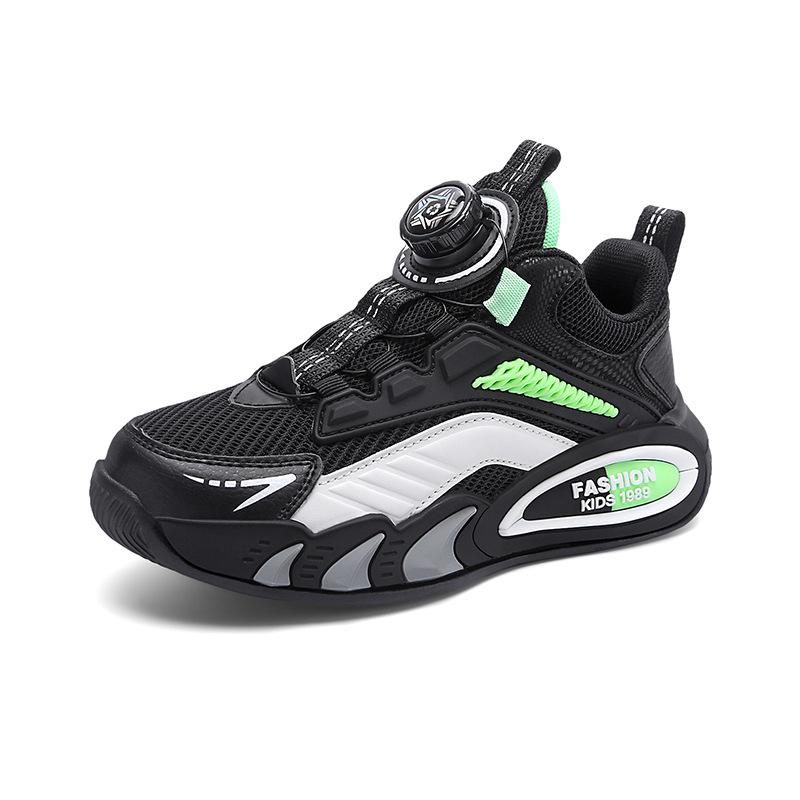 

Running shoes children middle and older children 2025 black shoes new leather breathable mesh sports shoes spring student shoes men and women 29