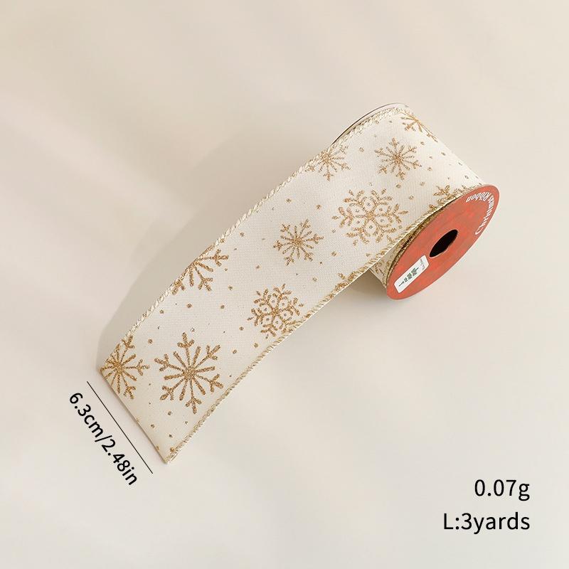 

3 Methot Stamping Christmas Ribbon Diy Home Room Christmas Tree Decoration Cake Bouquet Gift Packing Decor 2026 New Year Navidad A5