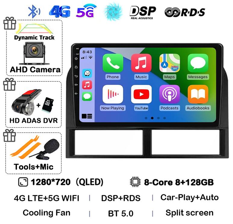 Android 14 Carplay Wifi+4G Car Radio For Jeep Grand Cherokee II WJ 1998-2001 2002 2003 2004 Multimedia Video Player GPS Stereo