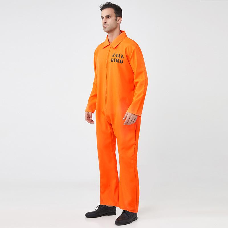 Halloween Orange Prisoner Costume for Adults & Kids – Perfect for Dance Parties & Performances
