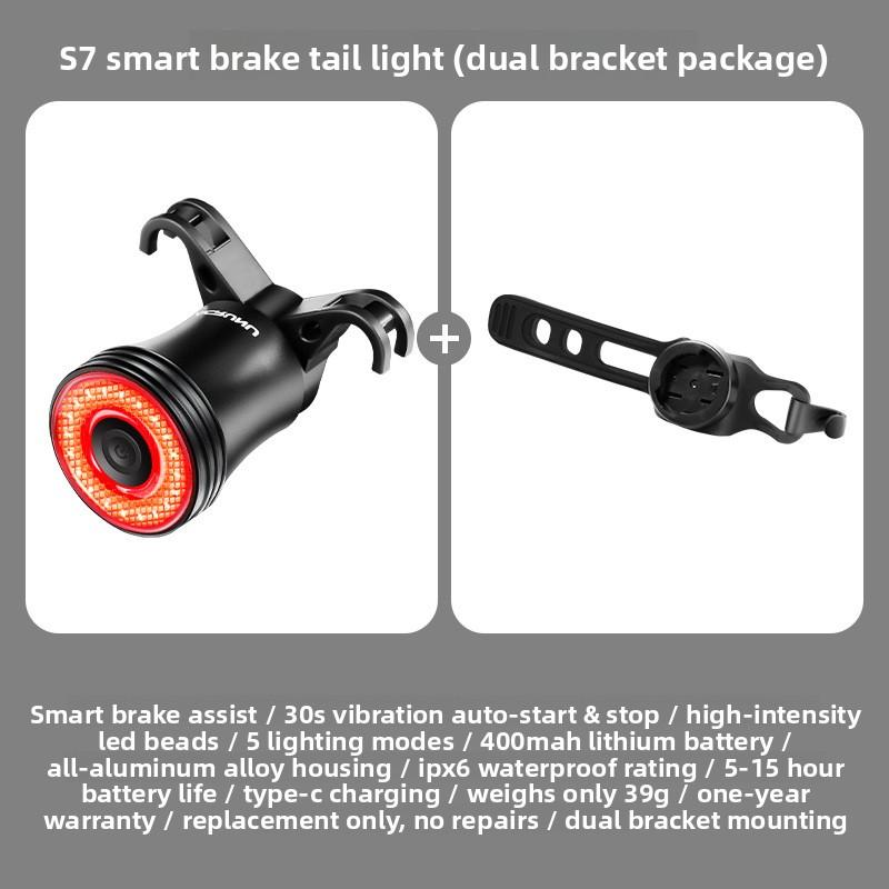 Bicycle Intelligent Induction Brake Tail Light Road Car Warning Light Outdoor Bicycle Light Sensing Riding Light