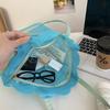 Korean  Pvc Shell Shoulder Bag Ins Style Girly Blue Transparent Handbag Female Waterproof Portable Tote Bags