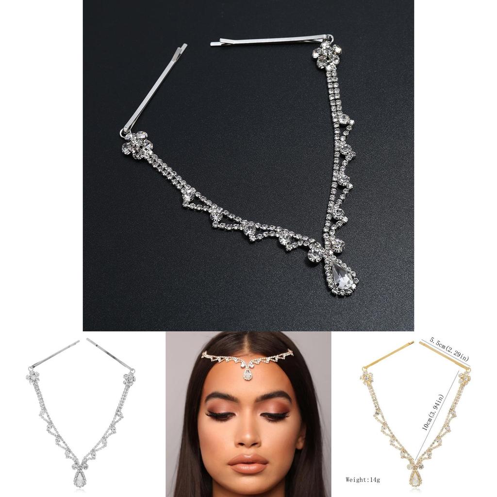 Elegant Water Drop Crystal Headband With Geometric Design For Wedding And Gift Giving