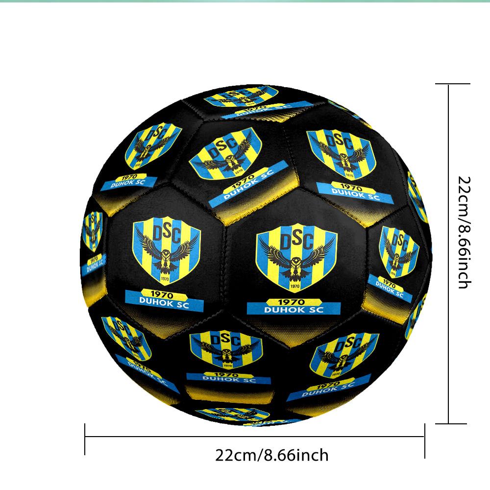Duhok Sports Club Emblem Soccer Ball Size 5 Soccer Ball, Machine-stitched, Durable, Suitable for Training and Matches Fan Gift