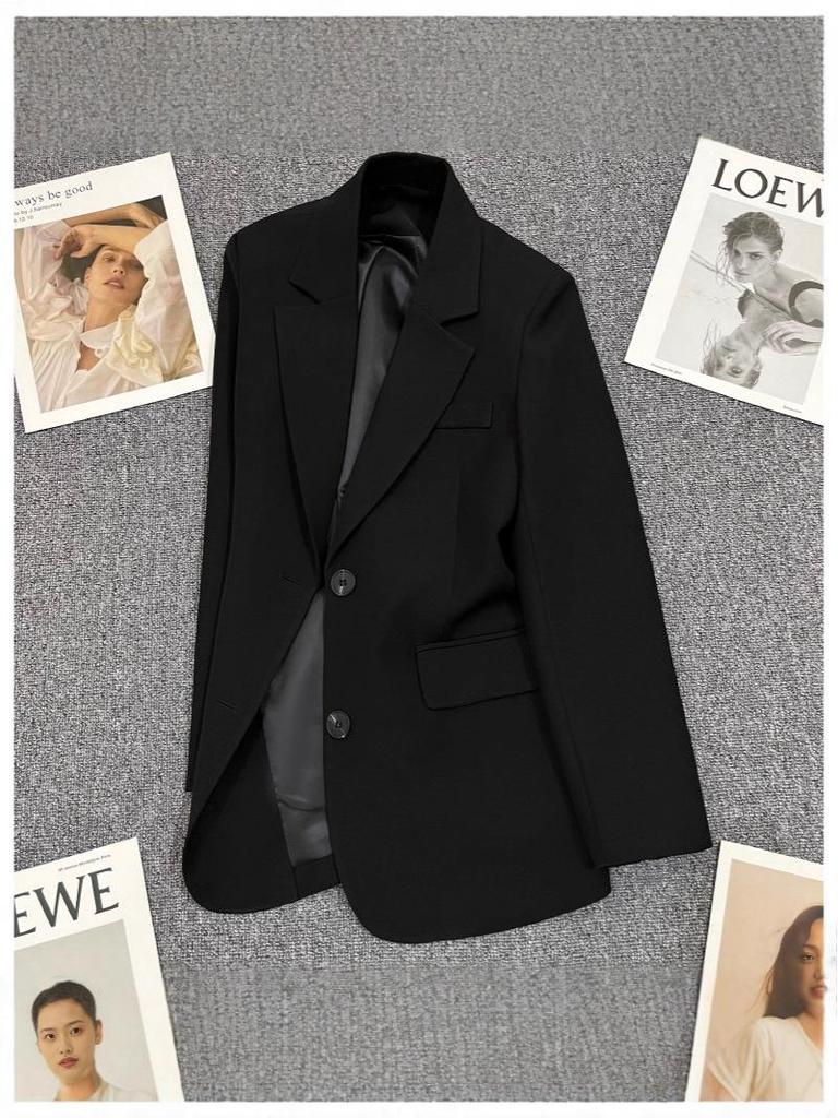 Korean Style Off-White Blazer for Women - Autumn 2025 Influencer Street Style Casual Suit