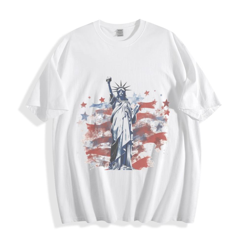 Patriotic Liberty Statue USA Flag T-Shirt - Epic Stars and Stripes Design Unisex T