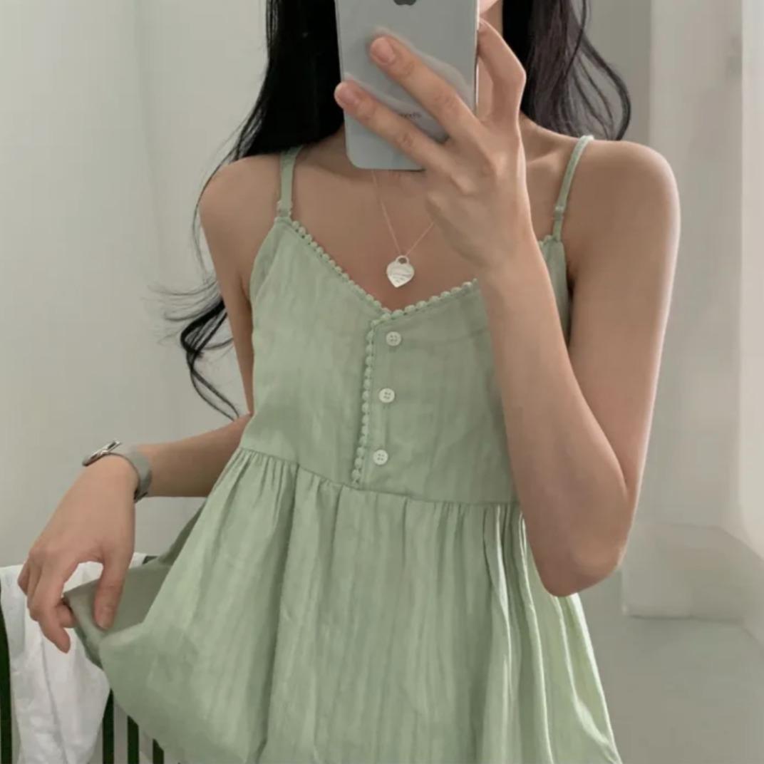 

Chic Pure Cotton Strap Vest Women s Anti-Aging Color Versatile Teenage Top Polyester Fiber 00% Spring Season One size fits all синий
