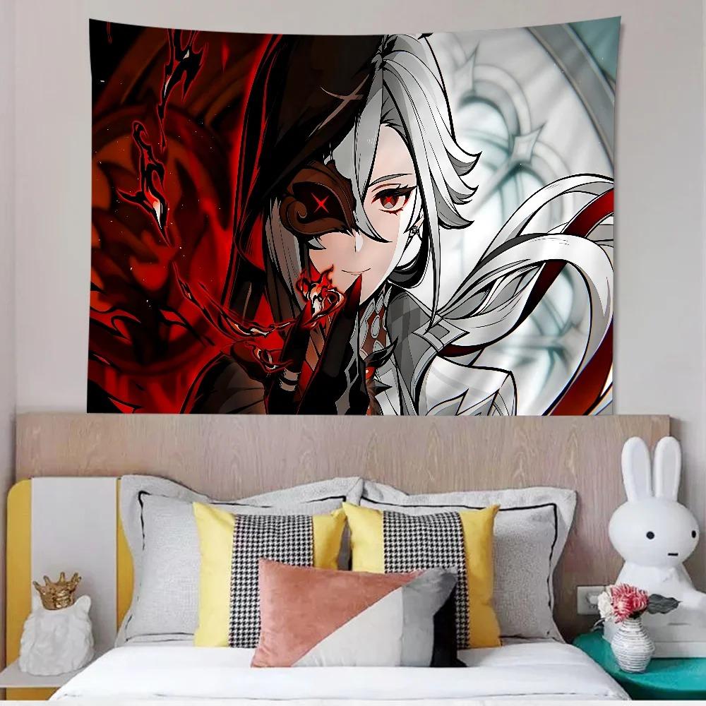 Genshin Impact Arlecchino Living Room Wallpaper Tapestry Home Dormitory Decoration Wallpaper Art Decoration