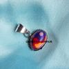 Rainbow Calsilica Gemstone 925 Sterling Silver Plated Oval Pendant Jewelry NST-P20