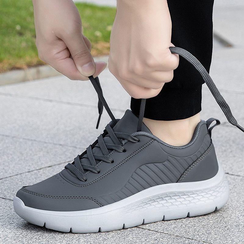 Men's shoes autumn new leather soft-soled waterproof sports shoes casual summer non-slip lightweight shock-absorbing running shoes