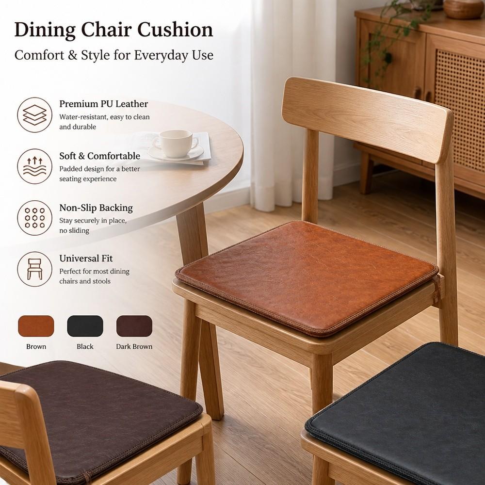 40×40cm/45×45cm PU Leather Seat Cushion High Resilience Seat Cushion Pad Chair Seat Pad