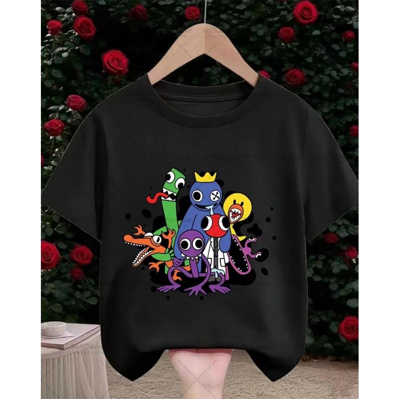 

Summer Cute Round Neck Fashion Street Casual Top Rainbow Friends Cartoon Children s T-Shirt Kids 160