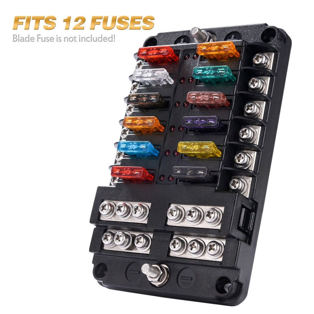 Block & Warning Indicator Marine FuseBox Power Distribution 12V 32V Bus Bar Car Kit  Car Auto Boat