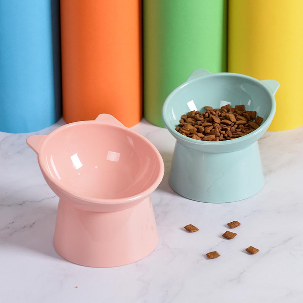 Raised Cats Bowls Small Dog 45° Tilted Dish with Stand Feeders for Dog Cats