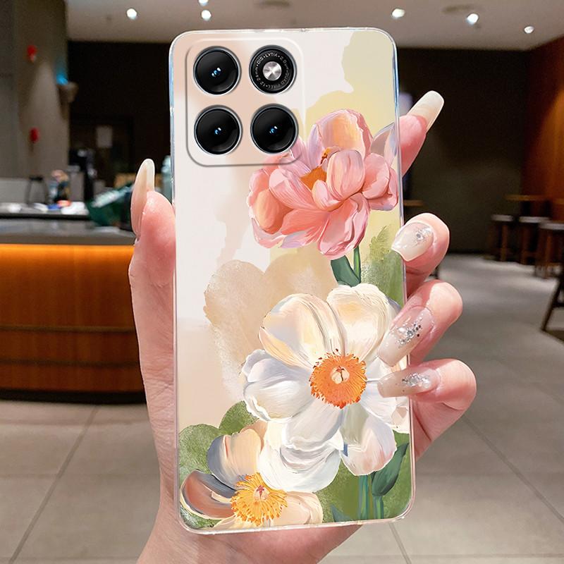 Etui Na Motorola Edge 70 Fusion Przezroczyste Luksusowe Modne Motyl Kwiaty Miękki TPU Silikonowy Pokrowiec Na Telefon dla Edge70 Fusion Zderzak