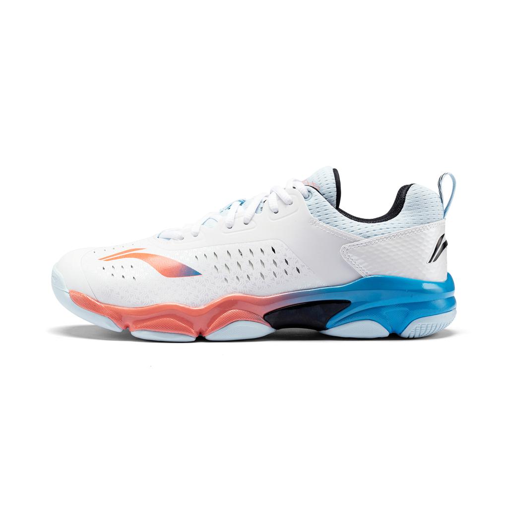 New LiNing Badminton Series Low Top Training Shoes Unisex White Blue AYZU005-1