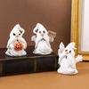 Halloweenowa statuetka żywicznego gnoma mały gnom duch figurka Halloweenowa kreskówka stojący duch ozdoba do dekoracji domu biura