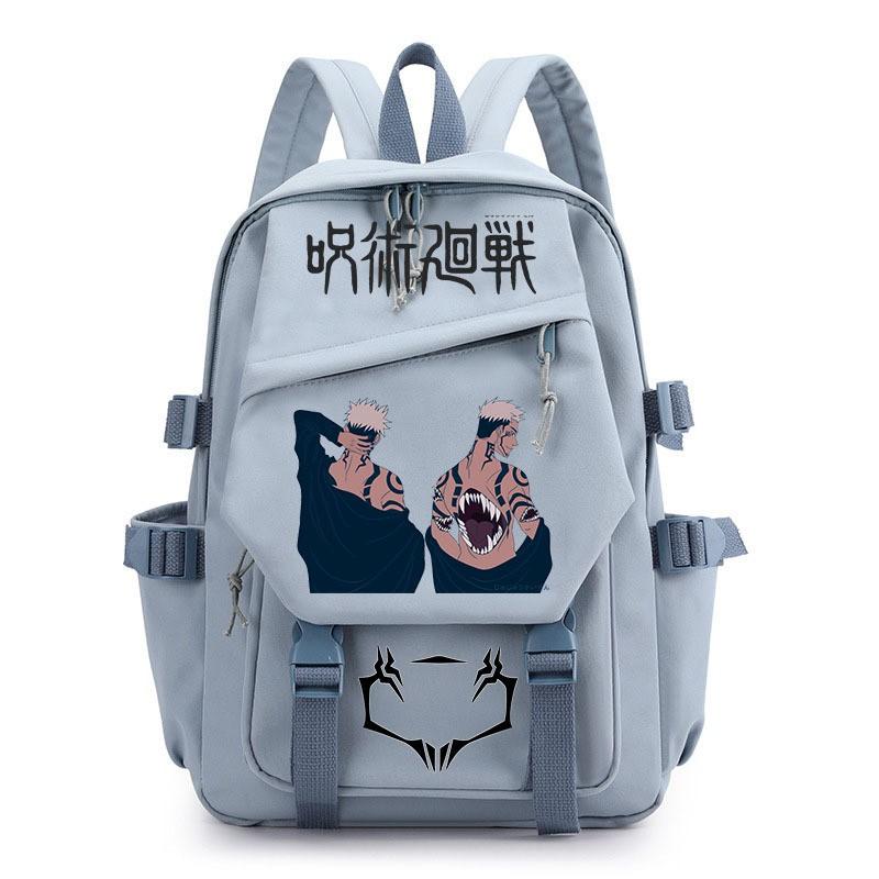Anime Jujutsu Kaisen Iskolatáska Gyerekeknek Tinédzsereknek Diákoknak Nylon Kétvállú Táska USB Porttal Párnázott Pántokkal