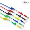 15PCS 4mm Stackable Banana Plug Test  Kit with For Alligator Clip Back Probe