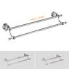 Crystal Chrome Towel Holder Double, Adjustable Gold Towel Bar 13 To 25 Inch, Towel Rack Rail for Bathroom Wall Mounted EL85424D