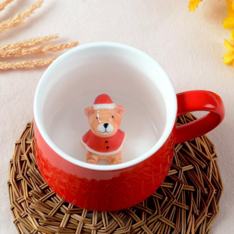 Christmas Cute Animal Cartoon Ceramic Coffee Mug Set