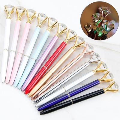 Tintenroller, glatt, bunt, Diamant-Stift, LED-Metall-Kugelschreiber, Signatur-Instrument, Kristallkugelschreiber