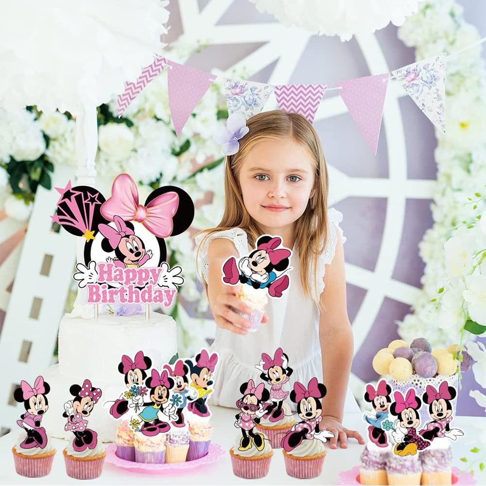 New Minnie Mouse Cake Decorating Kits Cupcake Toppers Decoration For Themed Party