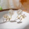 Elegant Cat's Eye Stone Flower Earrings: High-End S925 Silver Needle Studs, New Summer Niche Design