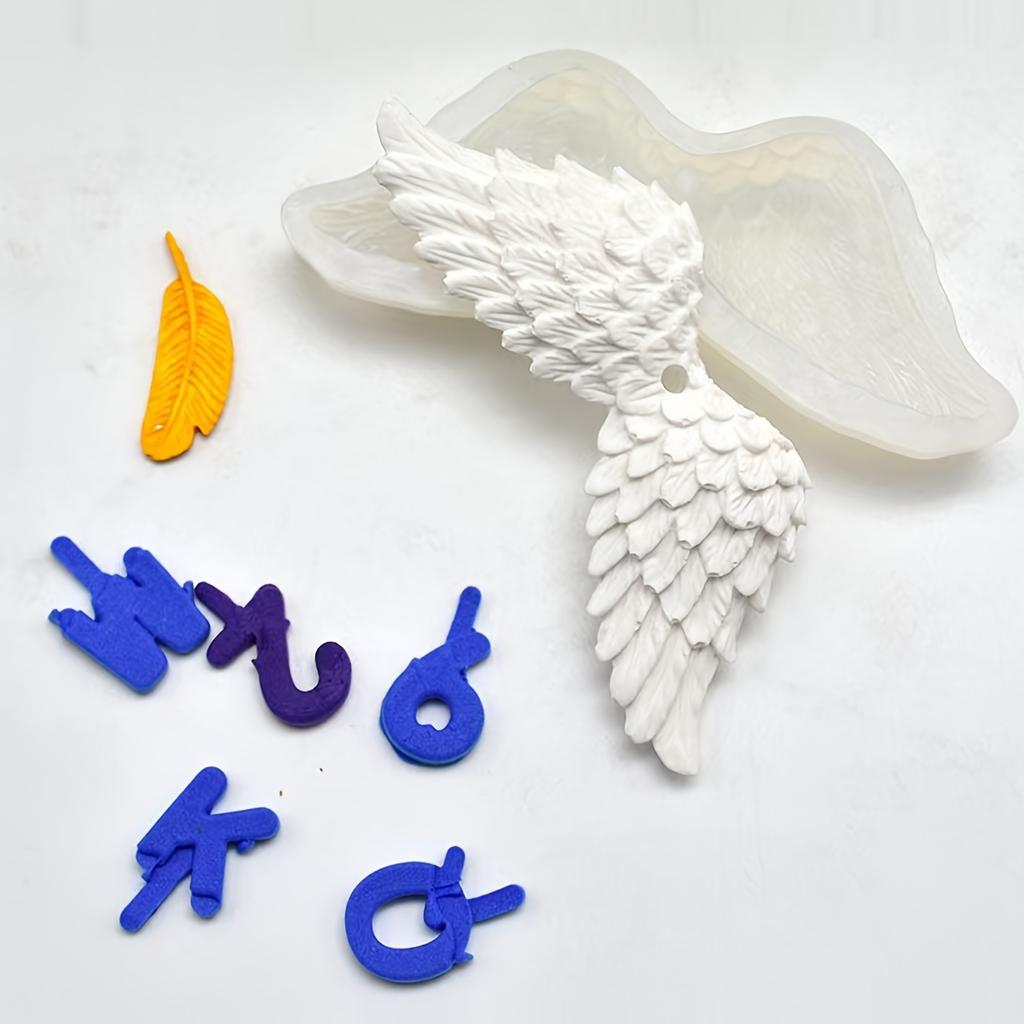 Angel Wing Mold - with Chains for Hanging, for DIY Crafts, Home Decor, Wedding, Birthday Party - Durable Silicone Casting Mold for Candle, Soap