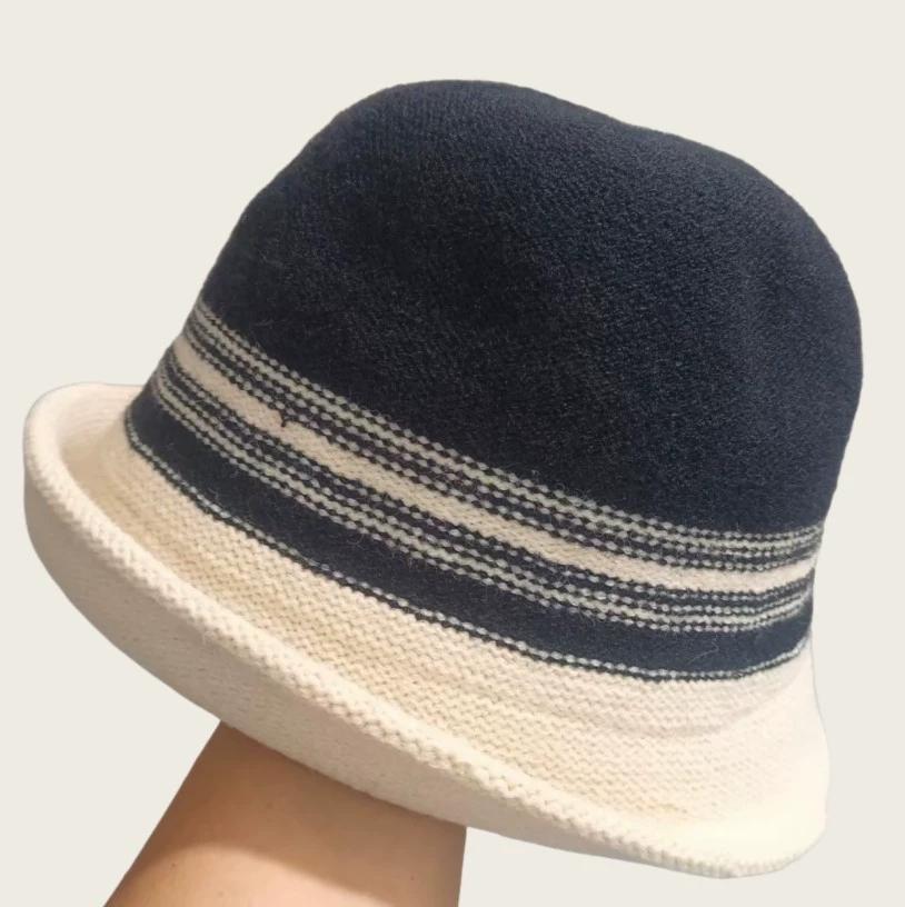 

Autumn and Winter Women s New Rolled-Brimmed Small-Brimmed Top Hat Breathable and Elegant Mother-Style Bucket Hat Warm 58