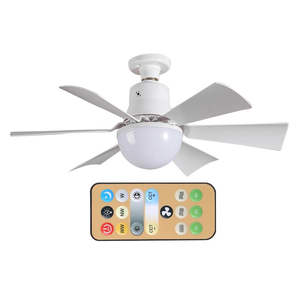 Ceiling Fan Light with Remote Timing Light Bulb Fan 3 Gear Wind Speed Wireless Fan Dimmable for Living Room Bedroom