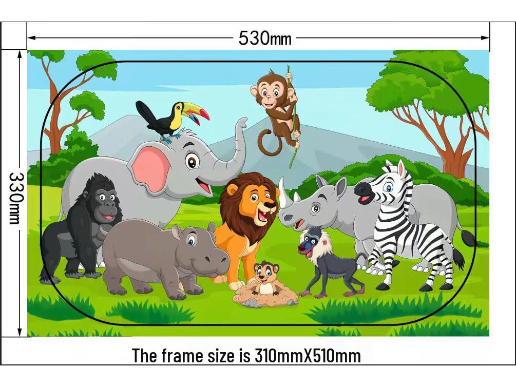 Cartoon Print Sunscreen Heat Insulation Car Sun Shade
