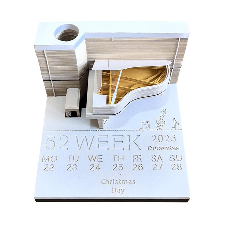 3D Stereoscopic Sticky Note Sculpture 2026 Calendar: Creative Tear-off Convenience Pad and Desktop Ornament