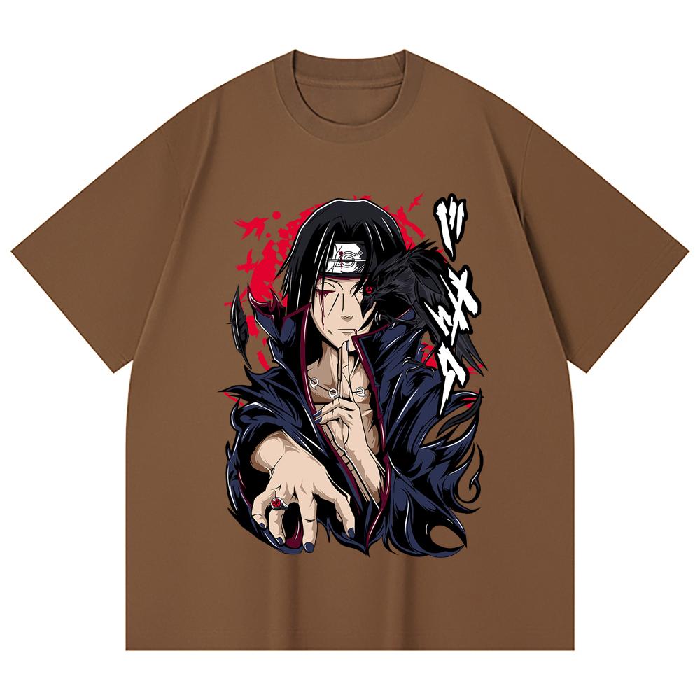 230 g/m² 100% Bavlna Naruto V3 Potisk Itachi Unisex Tílko z Heavy Bavlny