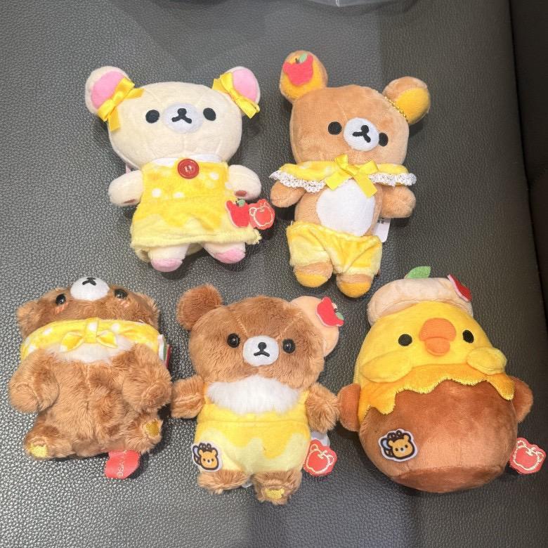 NEW Japanese Rilakkuma 10th Anniversary Honey Squad Fluffy Plush Toy Pendant Beret Kiiroitori Sweet Bear Stuffed Doll Bag Charm