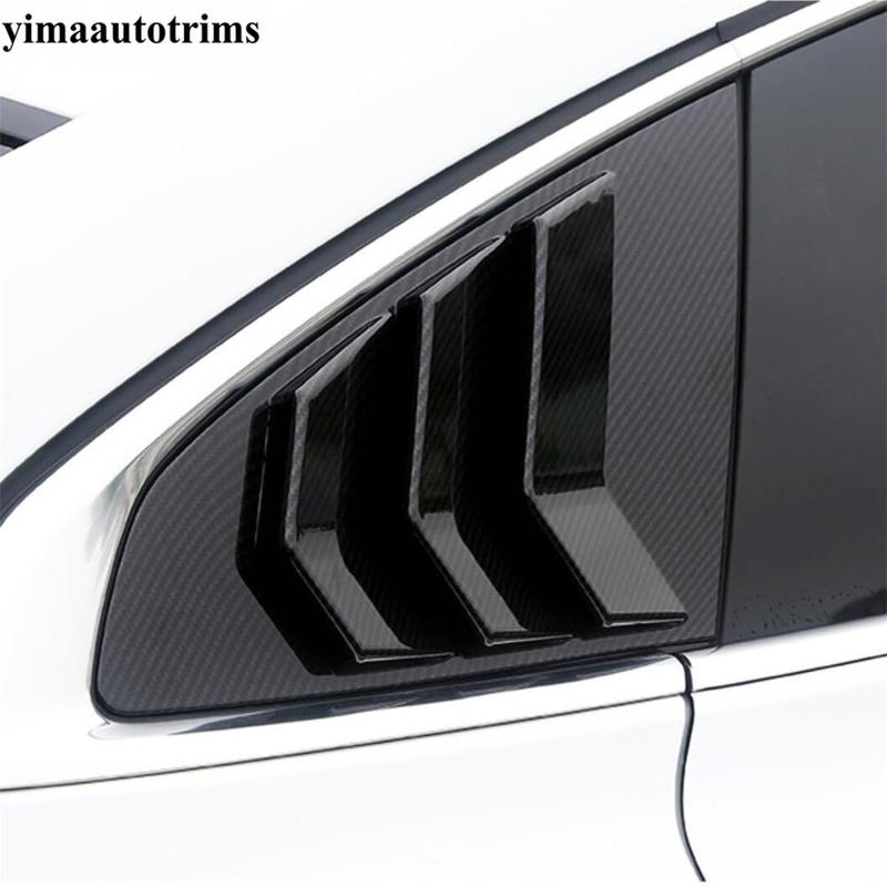 Rear Side Window Louver Shutter Air Vent Sun Shades Panel Cover Trim Carbon Fiber Accessories For Volkswagen Arteon 2018 - 2024