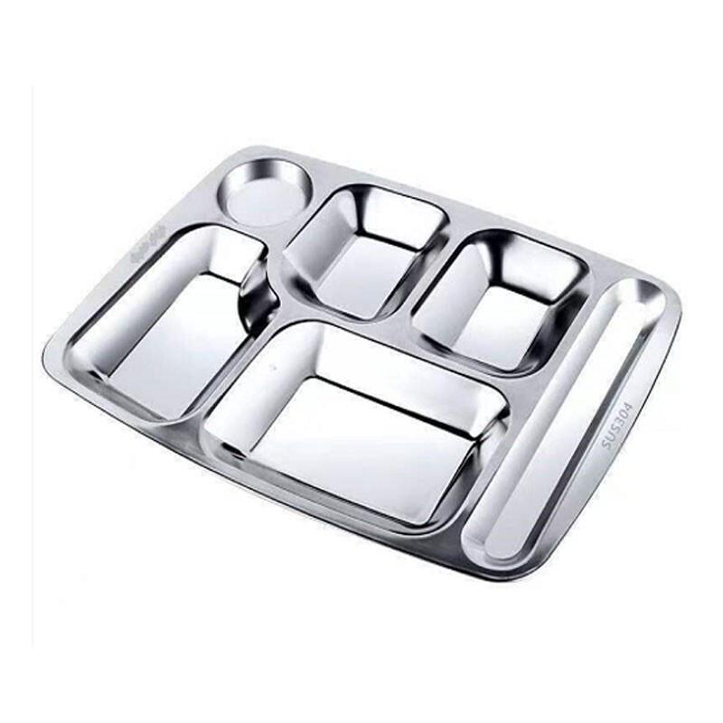 XIANDUN 304 Stainless Steel Divided Lunch Tray