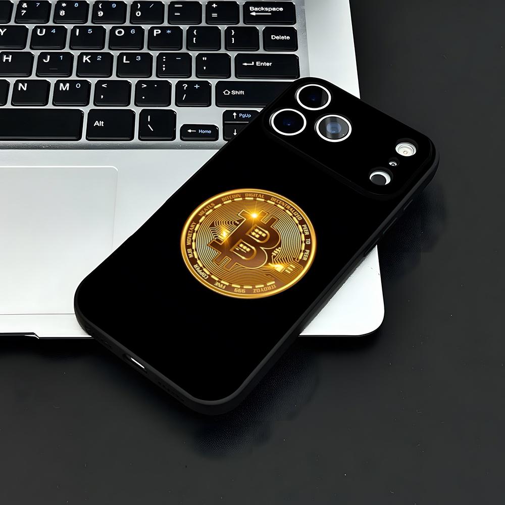 Bitcoin Phone Case For IPhone 17 Air 16 E Pro Max 15 14 13 Mini 12 Pro 11 Max Plus Black Soft Shell