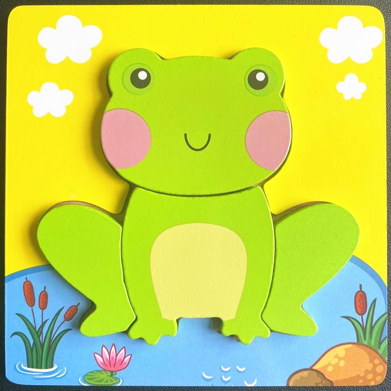 Children's 3D Wooden Animal Puzzle Board - Educational Toy for Early Learning