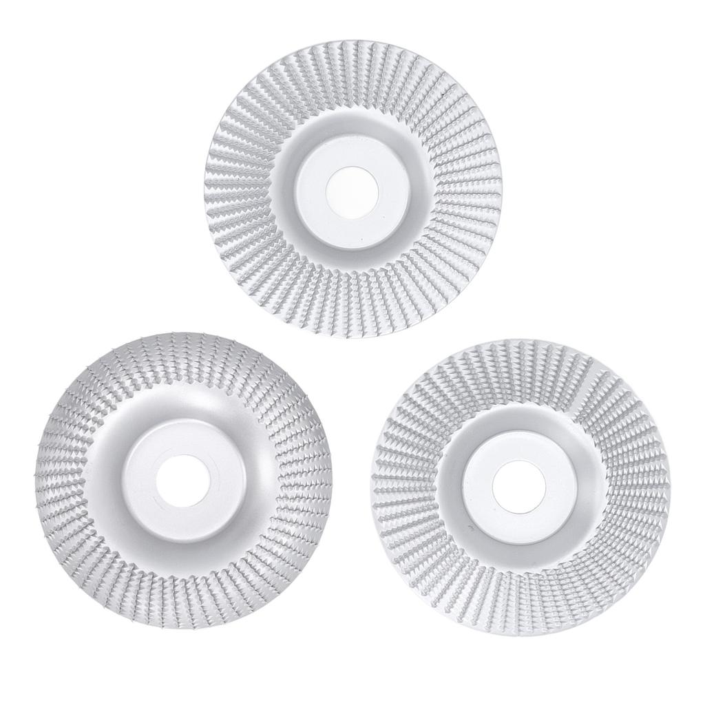 3 Stück Holzschnitzscheiben-Set 125mm AD 22mm ID Flache Schräge Gebogene Form Schleifscheiben-Set für 4 Zoll