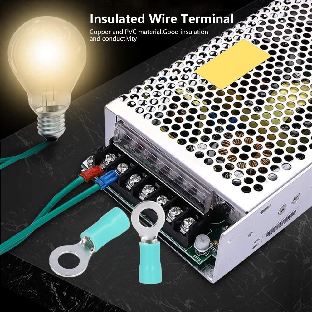 100PCS RV5.5-6 Insulated Wire Terminal Green AWG12-10 Crimp Connectors Electrical Crimp Terminal Battery Connections